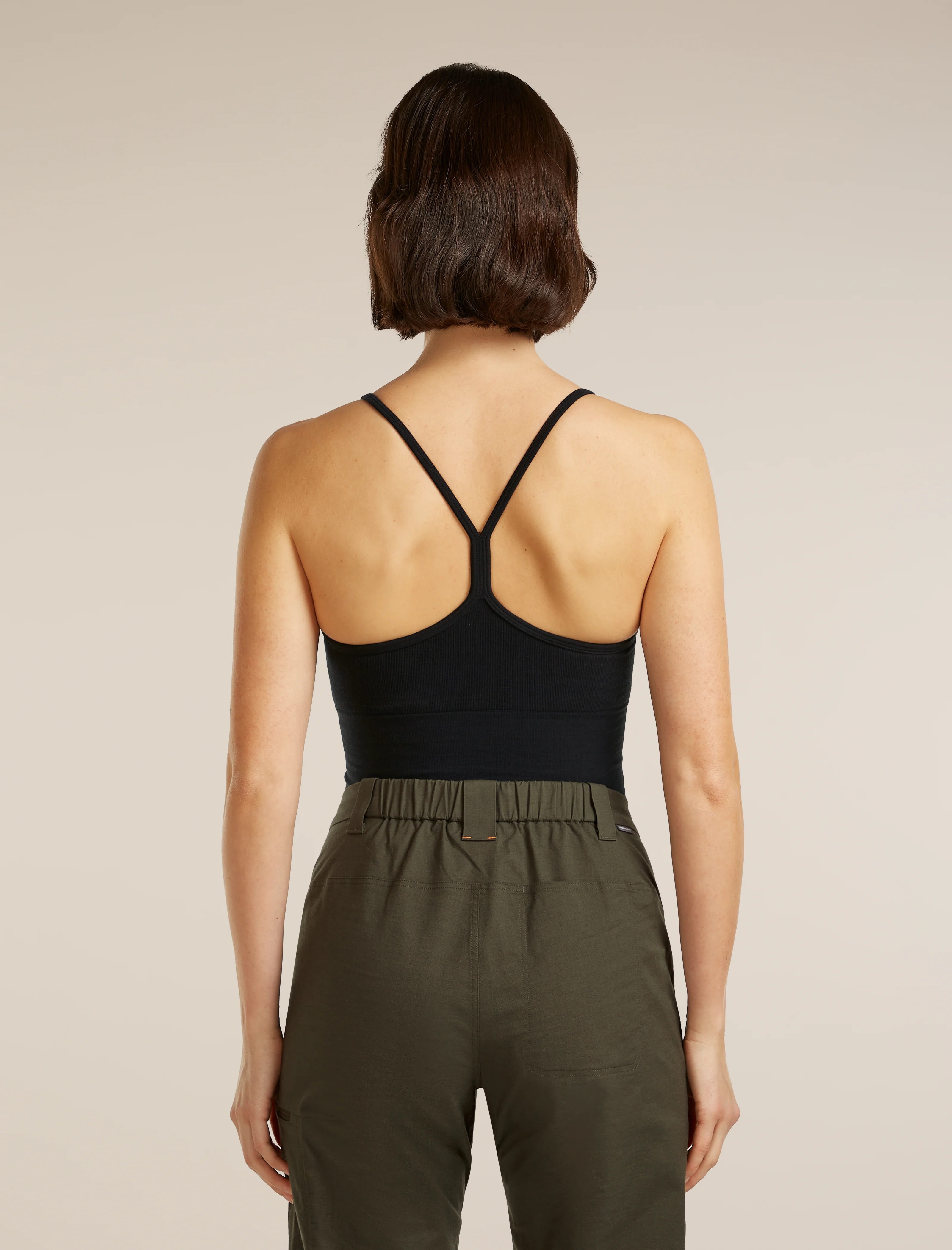 Top Feminino Sem Costuras de Mistura de Merino 260 com Alças