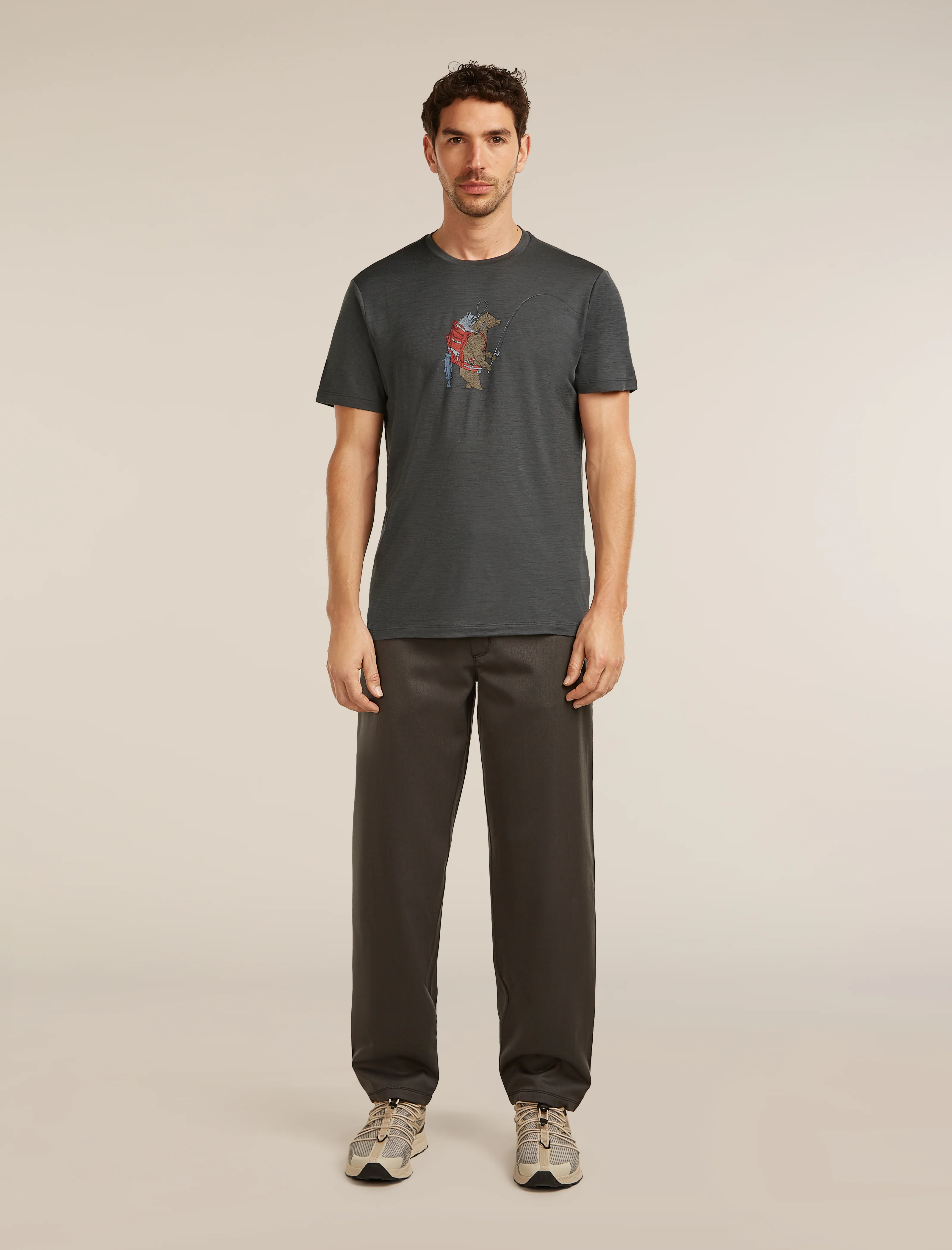 Camiseta de Manga Curta Tech Lite Merino 150 Masculina Bear Catch