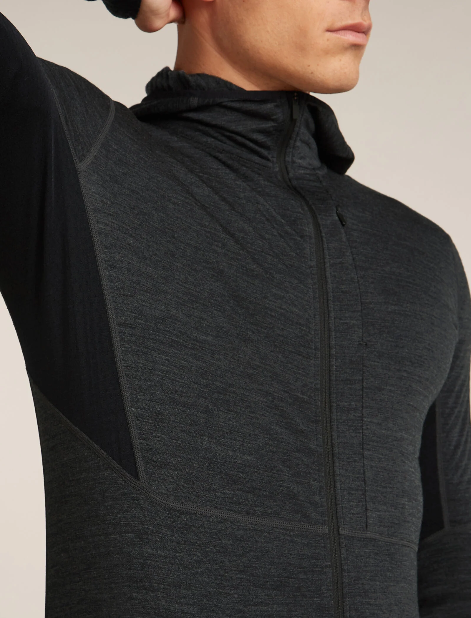 Moleton de Manga Comprida com Gola e Fecho por Zipper para Homens, Mistura de Merino 200 Realfleece™ Descender