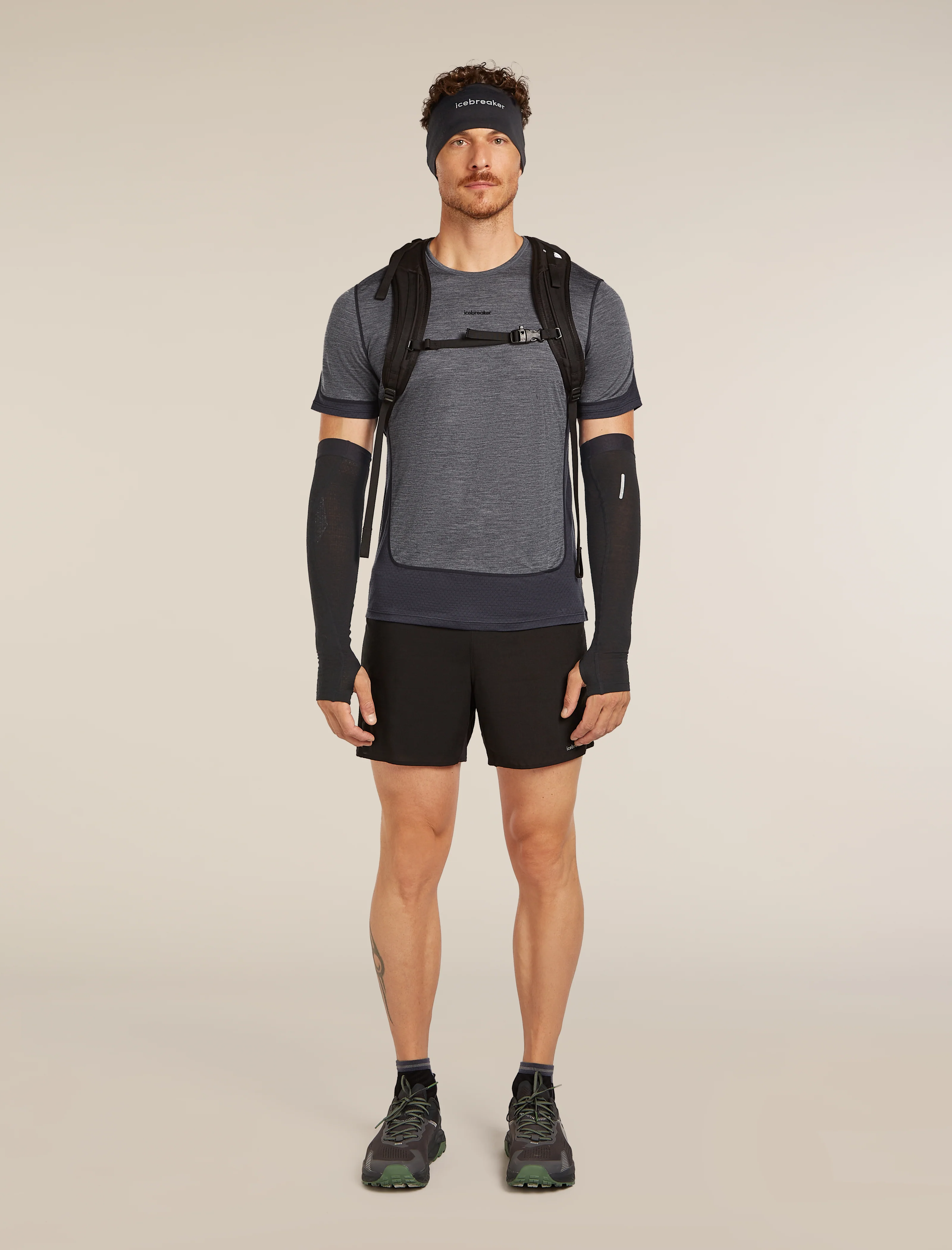 Camiseta de Manga Curta Masculina com Mistura de Merino 125 ZoneKnit™ Energy Wind