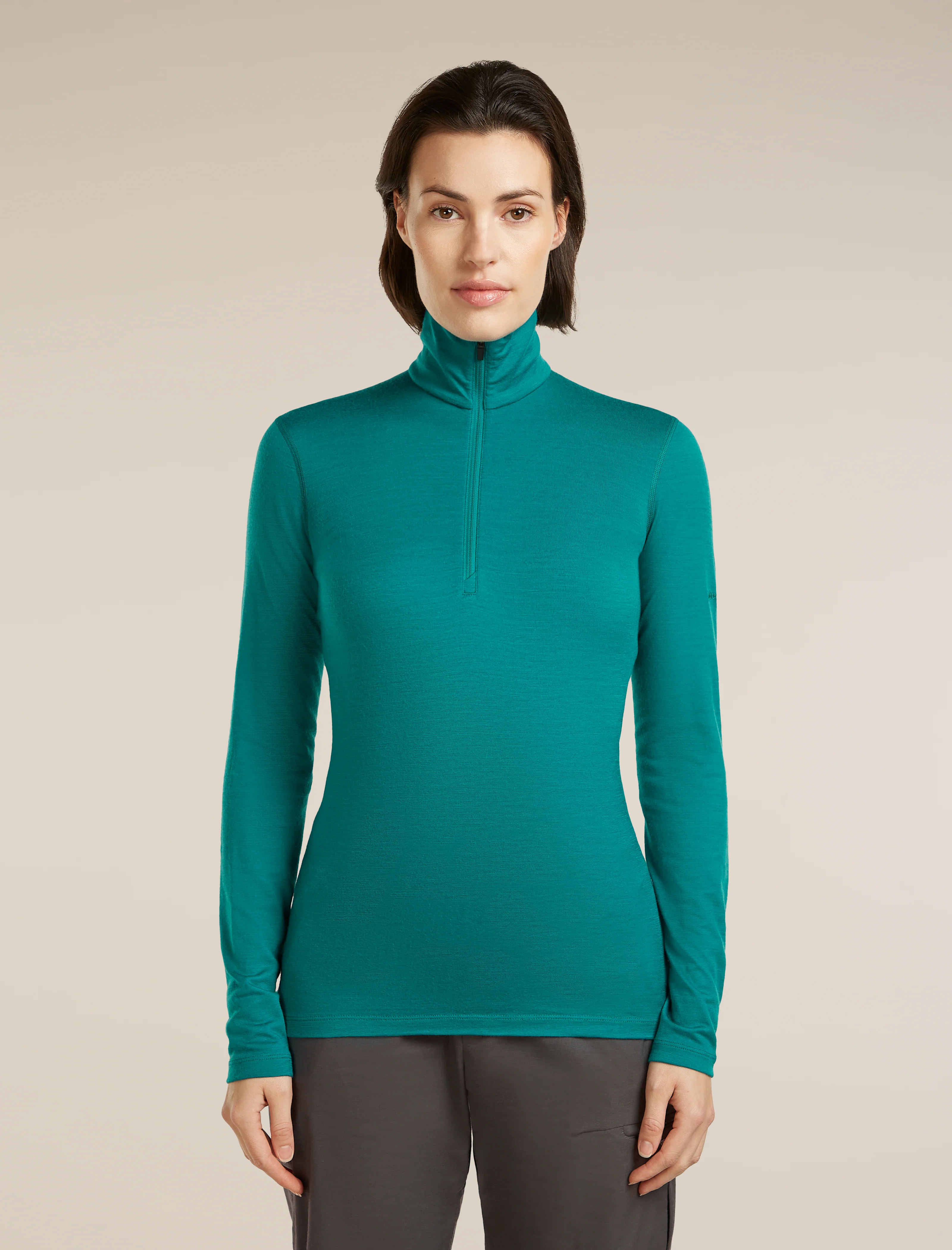 Mangas Longas Half Zip Oasis de 200 Merino Feminino